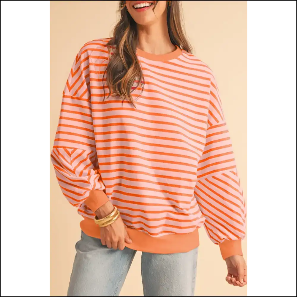 Blue Stripe Drop Shoulder: Needful Things Fabulousness! ππ - Grapefruit Orange / s - Sweatshirts & Hoodies on Sale Worldwide Shipping