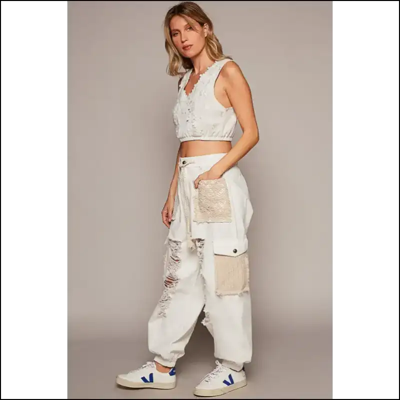 Boho Chic Crochet Patch Jeans: Fun Fierce and Distressingly Fabulous! 💃 - Jeans on Sale Worldwide Shipping