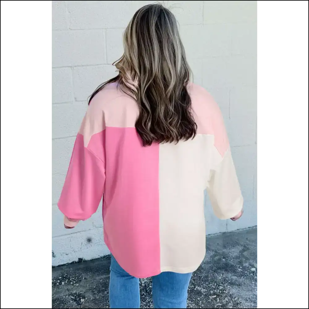 Bonbon Patchwork Pockets Size Sweatshirt: Ditch the Diet Grab This! 😜 - Plus Tops on Sale Worldwide Shipping
