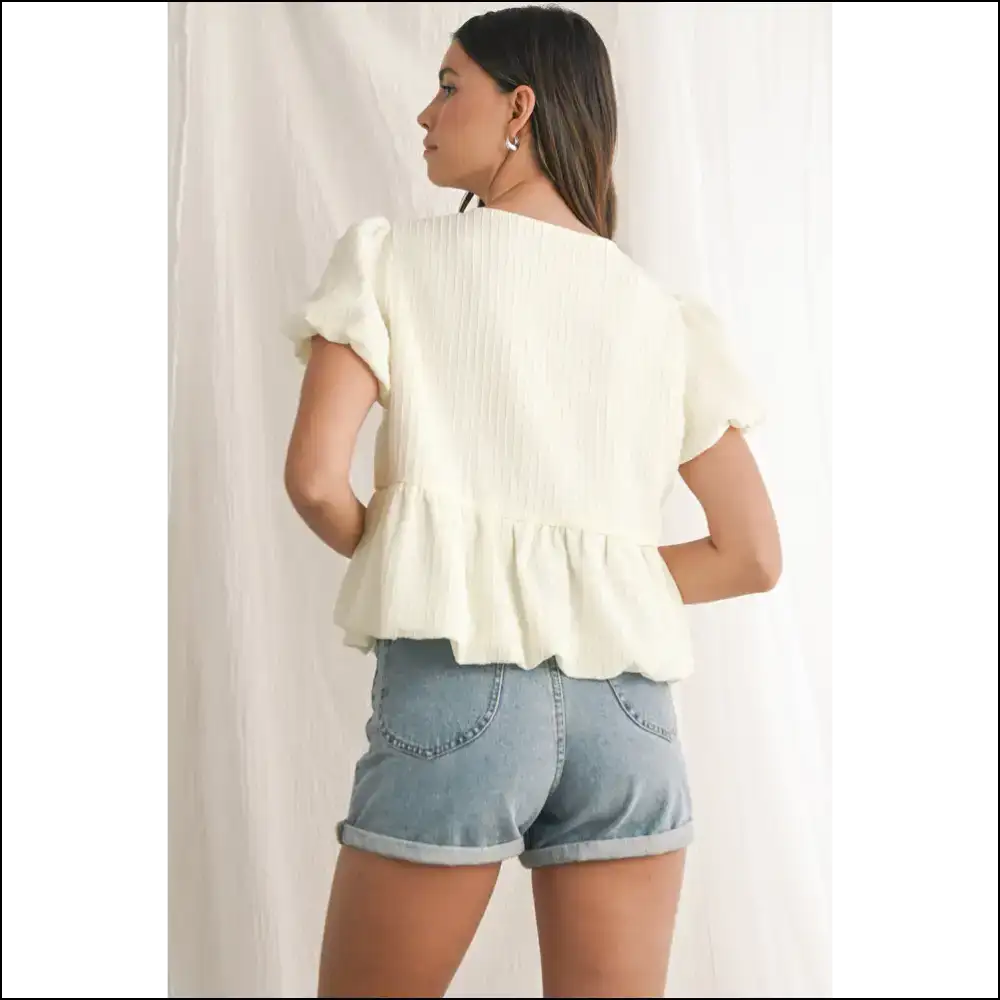 Bow-ut to be Adorable: the Elegant White Bow Babydoll Blouse π - Blouses on Sale Worldwide Shipping
