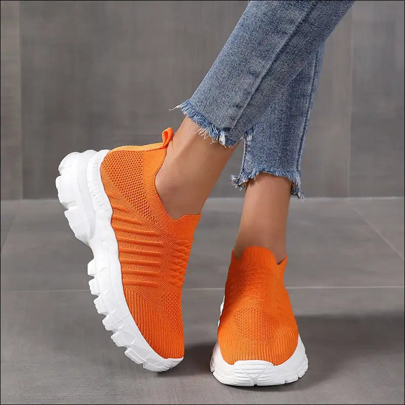 Breathable Mesh Round Toe Platform Sneakers - Athletic Shoes on Sale Worldwide Shipping