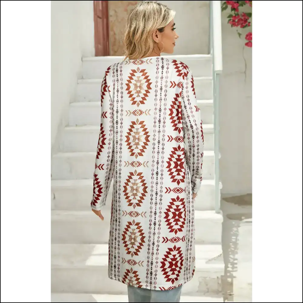 Brown Geometric Cardigan: so Chic It’s Almost Illegal 😜 - Cardigans on Sale Worldwide Shipping