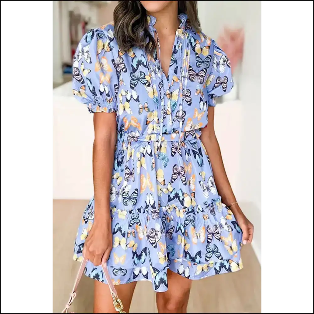 Butterfly Effect: my Puff Sleeve Mini Dress Made me do it π - Purple / s - Short Dresses on Sale Worldwide Shipping