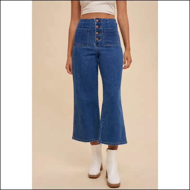 Button Fly High Waist Jeans: where Curves Party and Confidence Struts 🎉 - Dark / s - Jeans on Sale Worldwide Shipping