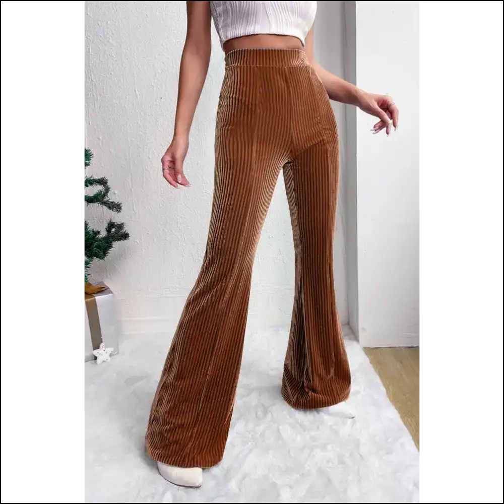 Chestnut High Waist Pants: Corduroy Bootylicious 🌰 - Pants on Sale Worldwide Shipping