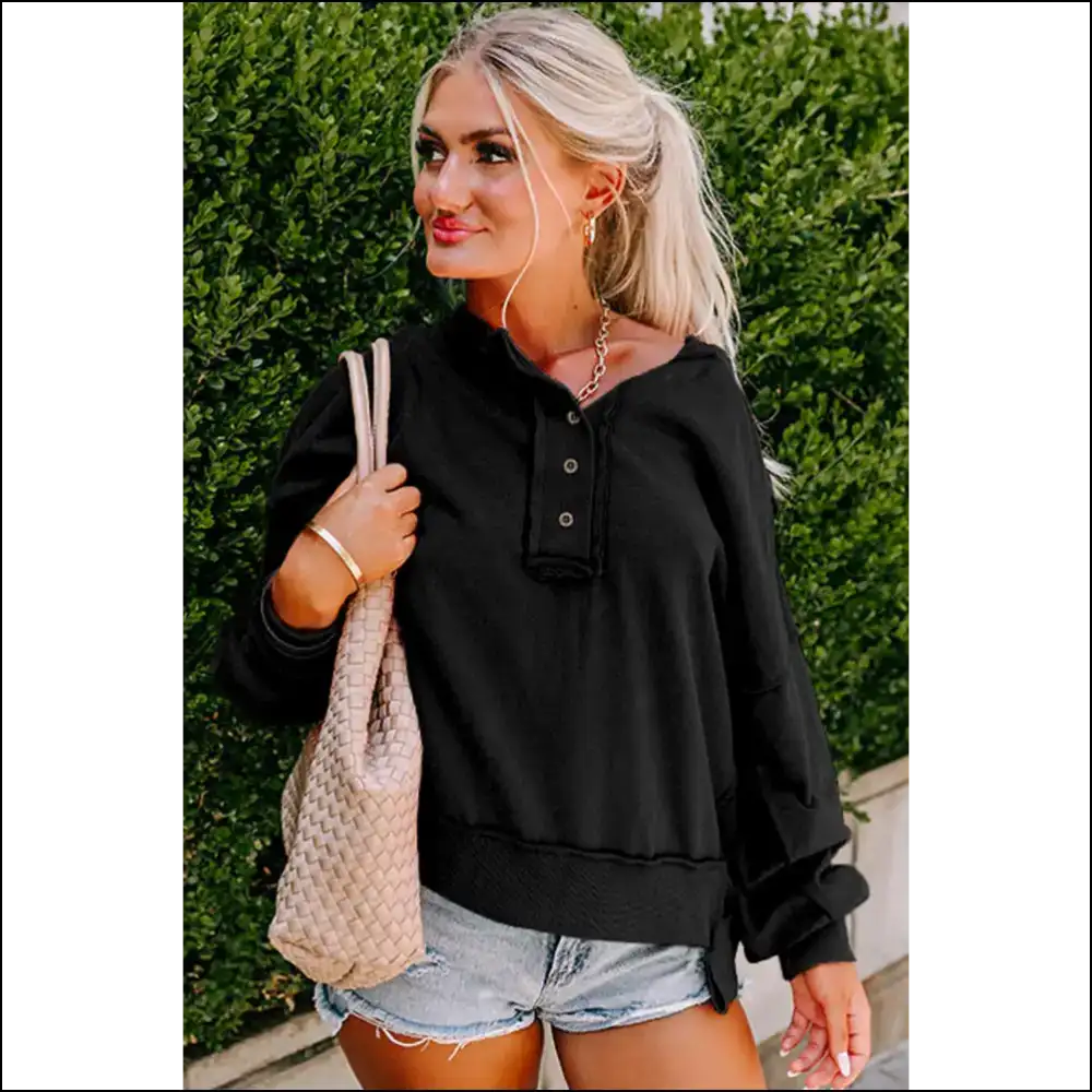 Chestnut Slouchy Henley: so Cozy Youll Ghost your Ex π» Needful Things - Sweatshirts & Hoodies on Sale Worldwide Shipping