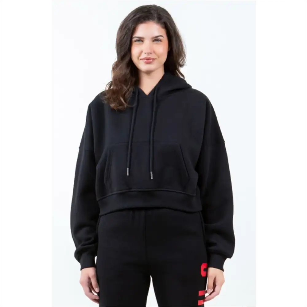 Chic American Bazi Letter Graphic Cropped Hoodie - Hoodies Sweatshirts & on Sale Worldwide Shipping