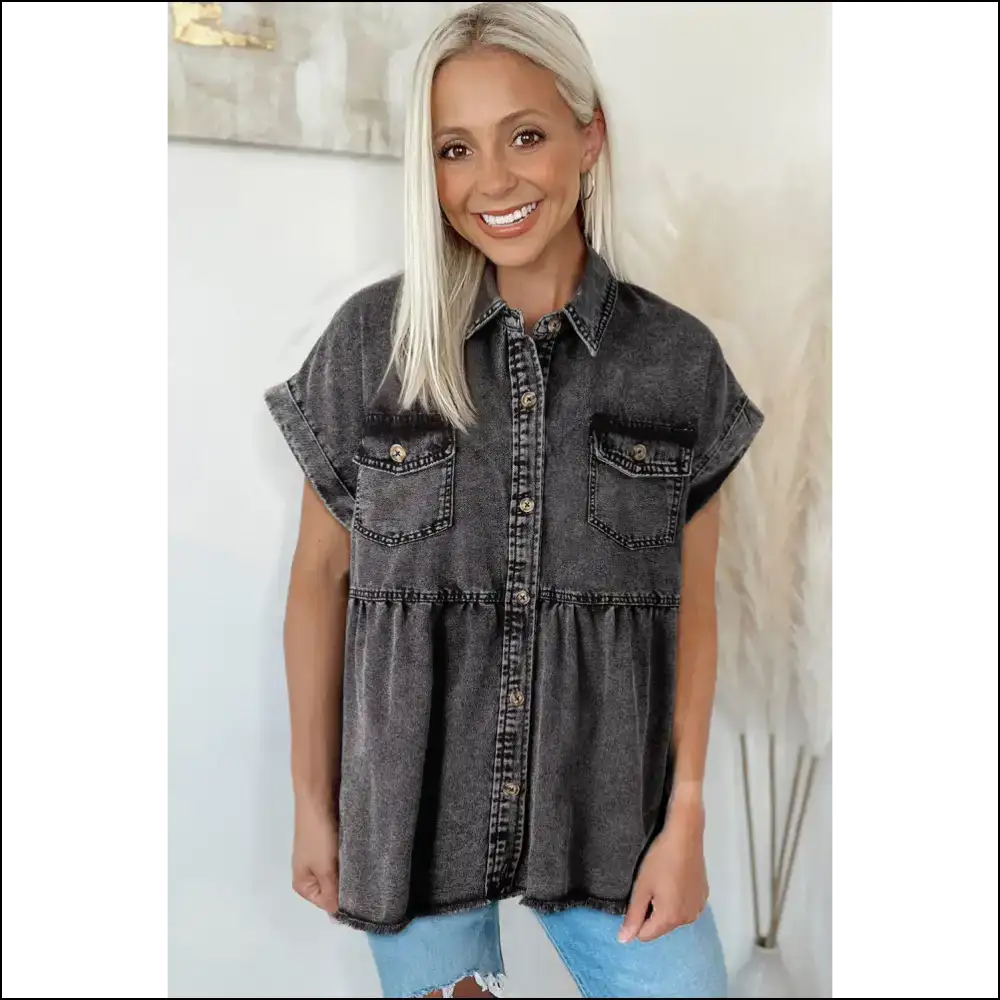 Chic Black Denim: so it Hurts (but in a Good Way from Needful Things 🖤) - Blouses on Sale Worldwide Shipping