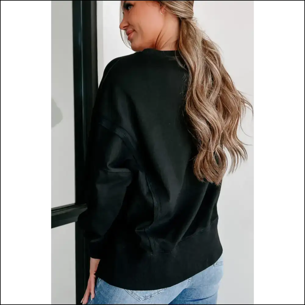 Chic Black Exposed Seam: so Comfy It’s Practically Illegal 🖤 Needful Things - Sweatshirts & Hoodies on Sale Worldwide Shipping