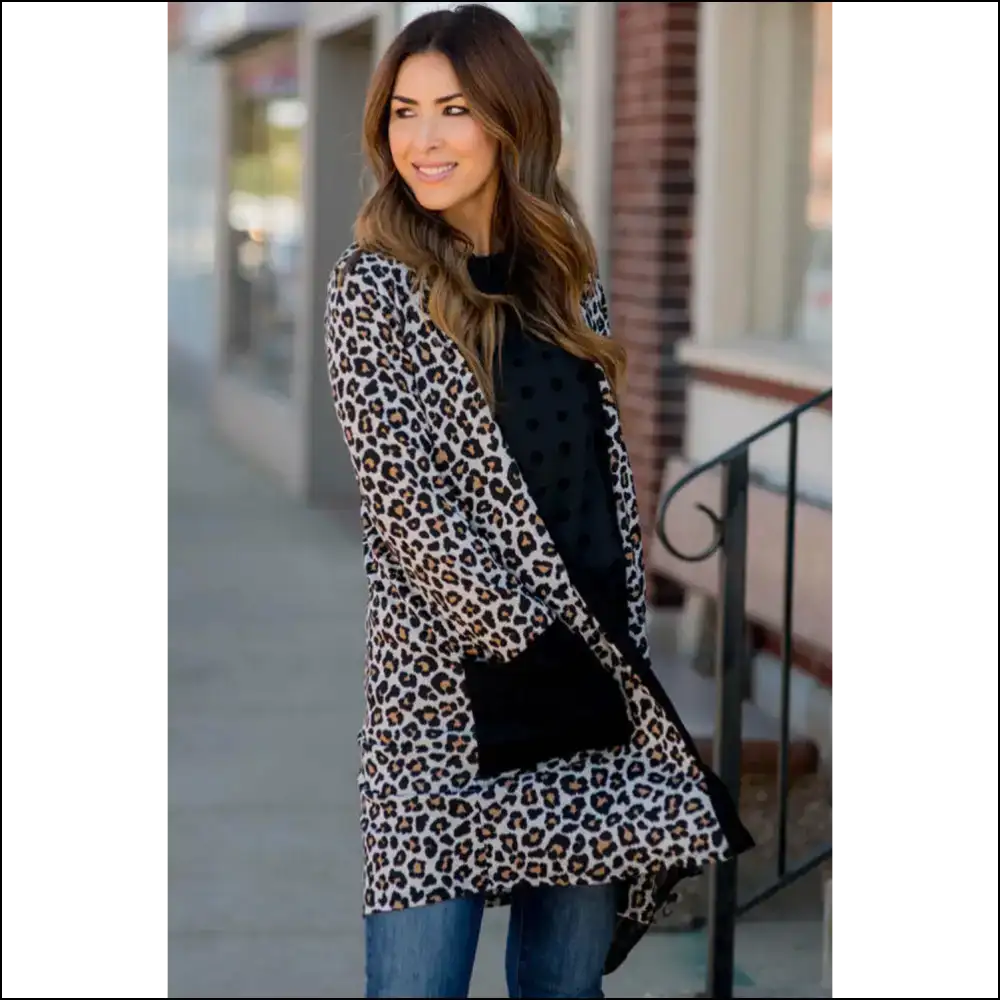 Chic Black Leopard: Roar-some Cardigan from Needful Things 🐆 Stylish! - Cardigans on Sale Worldwide Shipping