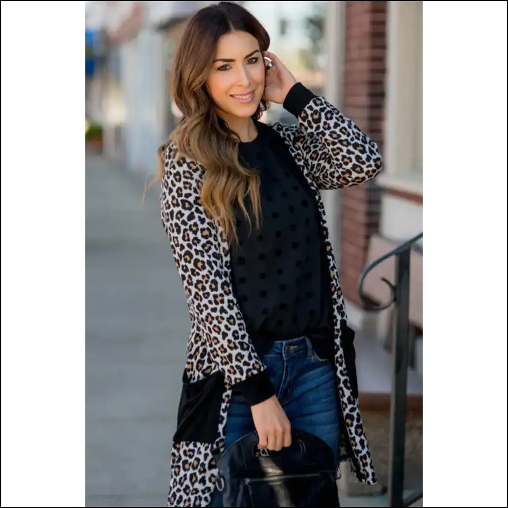 Chic Black Leopard: Roar-some Cardigan from Needful Things 🐆 Stylish! - Cardigans on Sale Worldwide Shipping