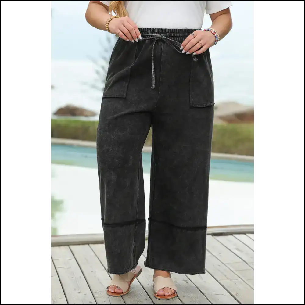 Chic Black Mineral Wash Cropped Pants: Because Adulting is Hard π€π Needful Things - Jeans on Sale Worldwide Shipping