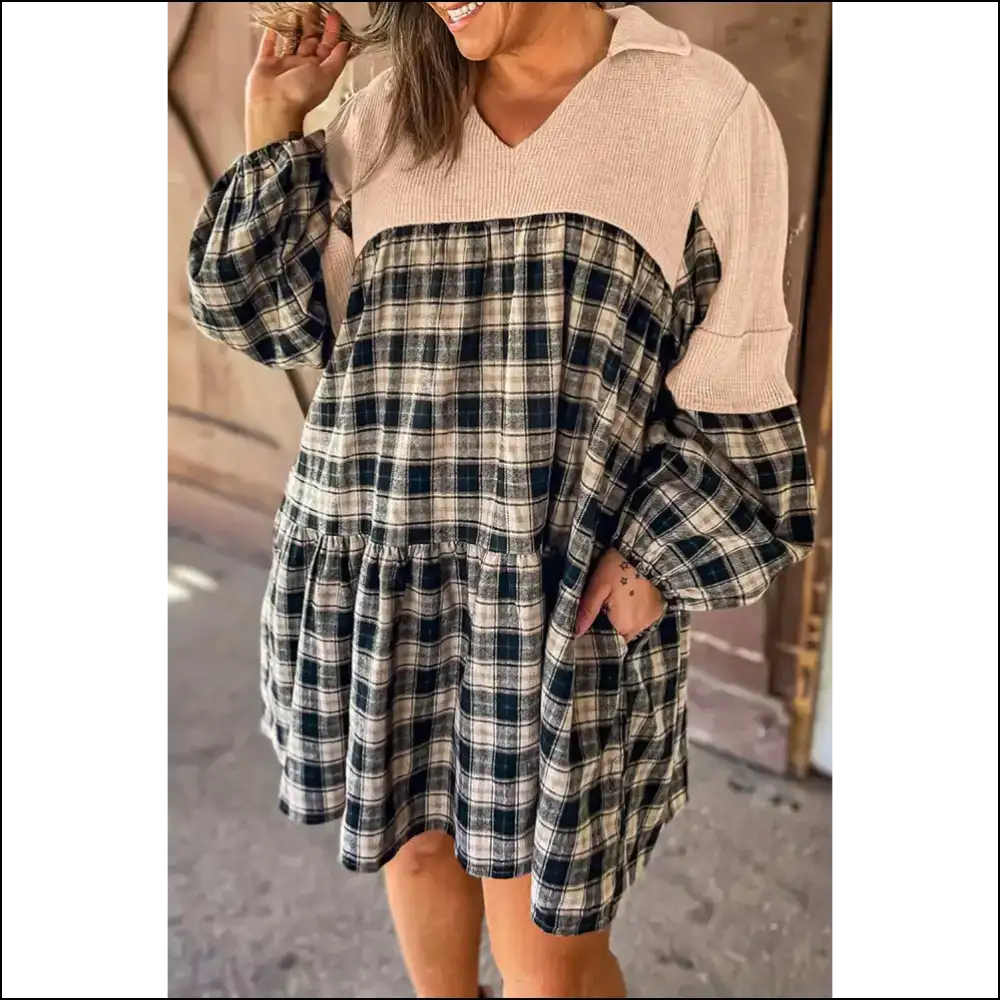 Chic Black Plaid Dress: so Comfy It’s Practically Illegal 🖤 Needful Things - 1x - Plus Size Dresses on Sale Worldwide Shipping