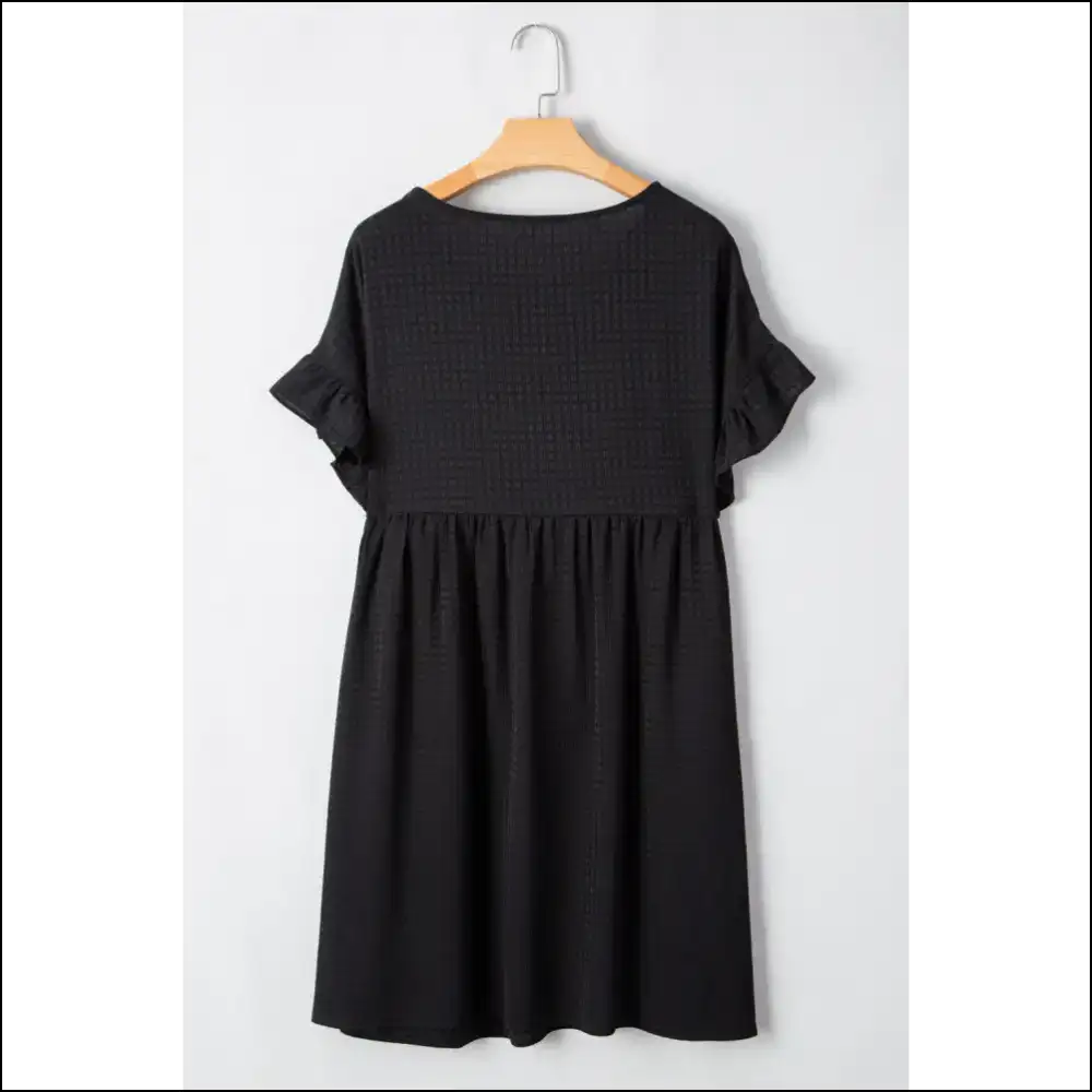 Chic Black Ruffle Sleeve: Dress so Good It’s Practically Needful Things 🖤 - Plus Size Dresses on Sale Worldwide Shipping