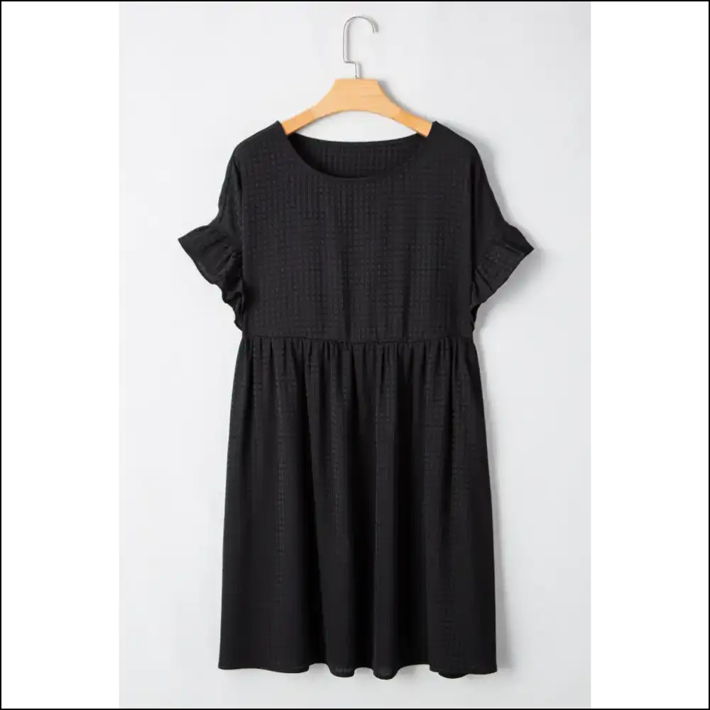 Chic Black Ruffle Sleeve: Dress so Good It’s Practically Needful Things 🖤 - Plus Size Dresses on Sale Worldwide Shipping