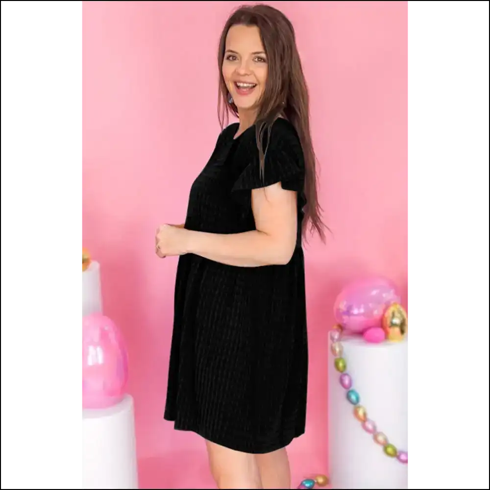 Chic Black Ruffle Sleeve: Dress so Good It’s Practically Needful Things 🖤 - Plus Size Dresses on Sale Worldwide Shipping