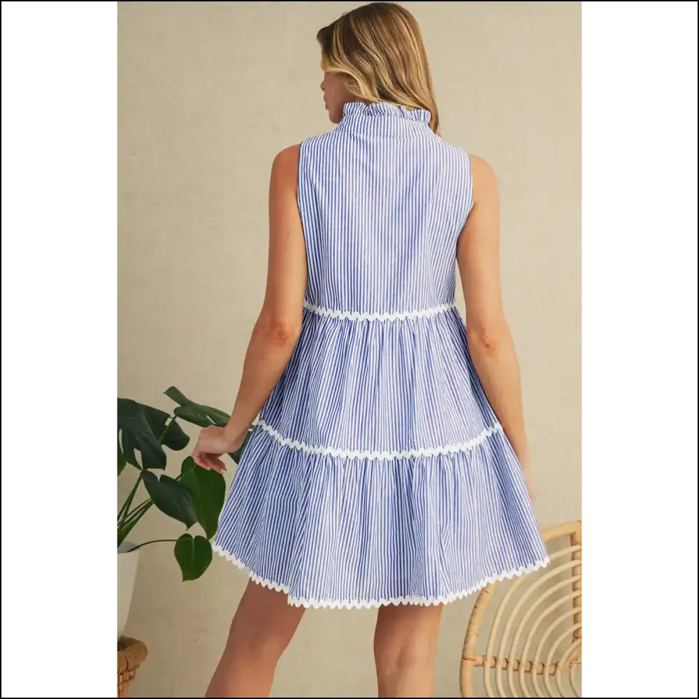 Chic Blue Stripe Mini Dress: Fashionista ๐ (needful Things) - Short Dresses on Sale Worldwide Shipping