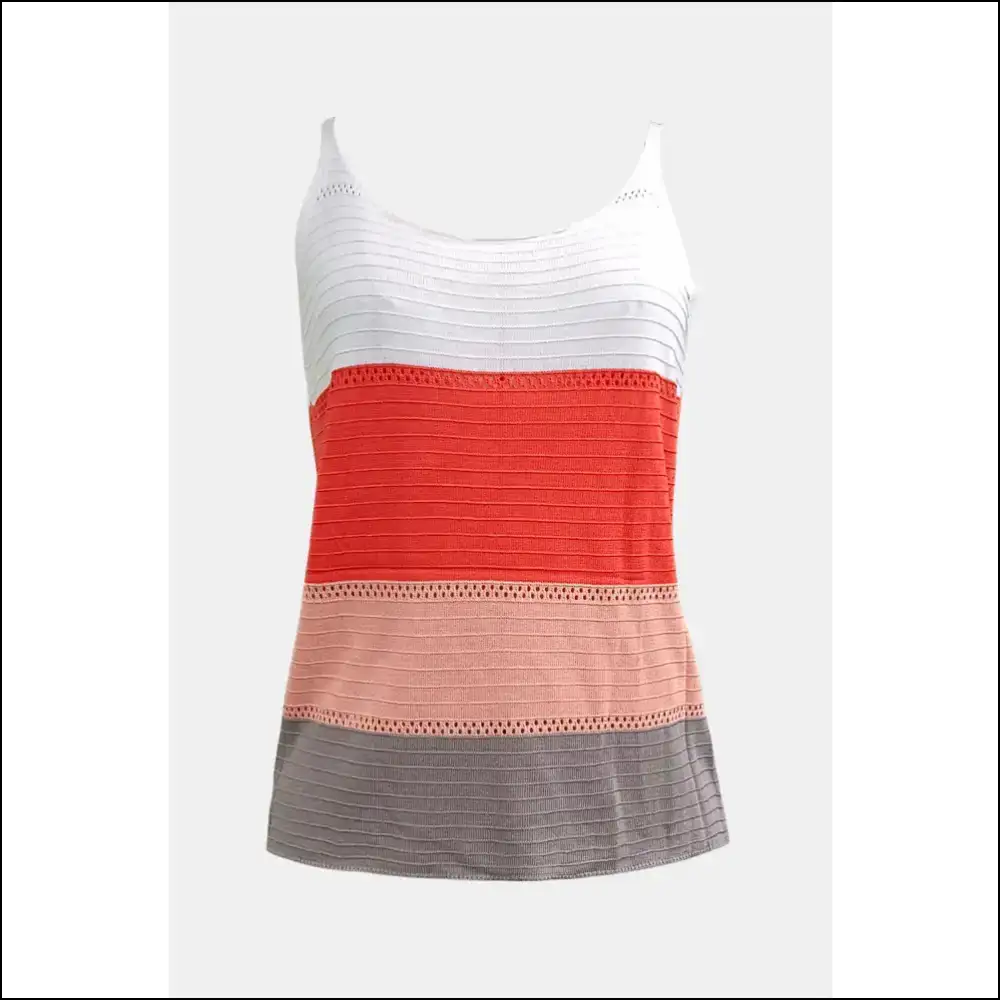 Chic Color Block Scoop Neck Cami - Tank Tops on Sale Worldwide Shipping