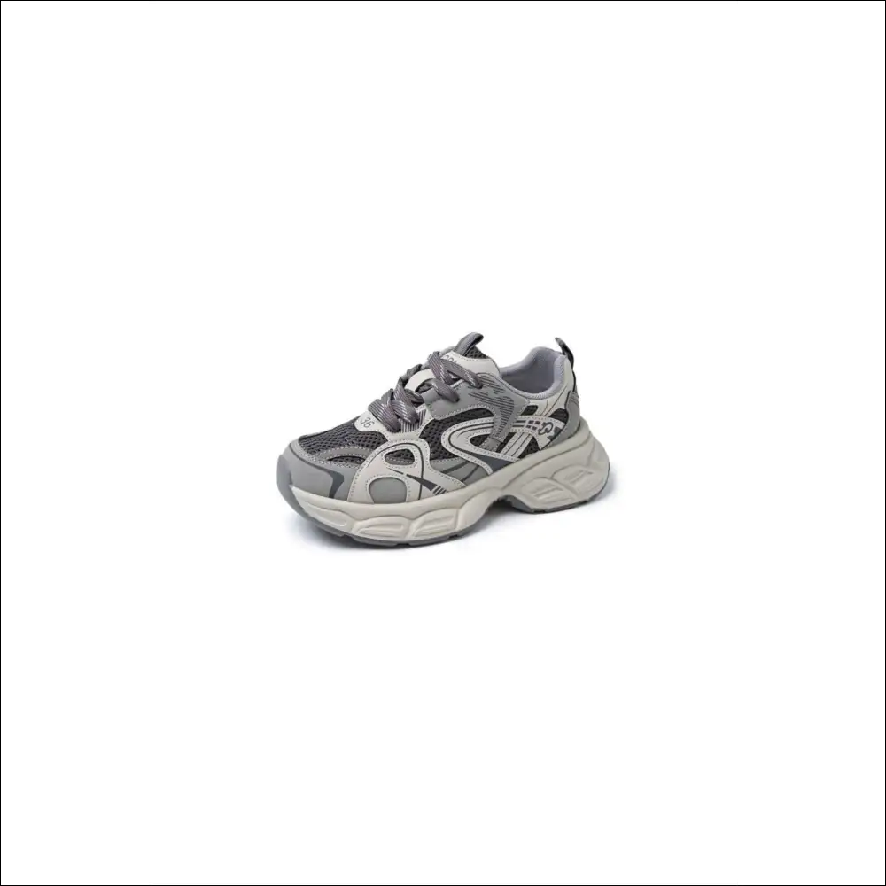 Chic Contrast Round Toe Platform Sneakers - Gray / 35(us4) - Athletic Shoes on Sale Worldwide Shipping