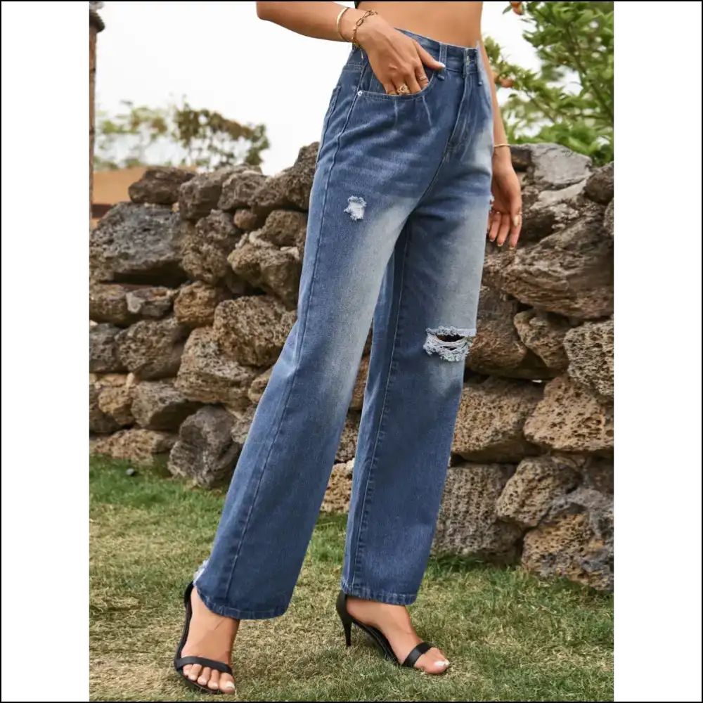 Chic Distressed Jeans: your New Best Friend for Fabulousness and Fun! πβ¨ - Jeans on Sale Worldwide Shipping