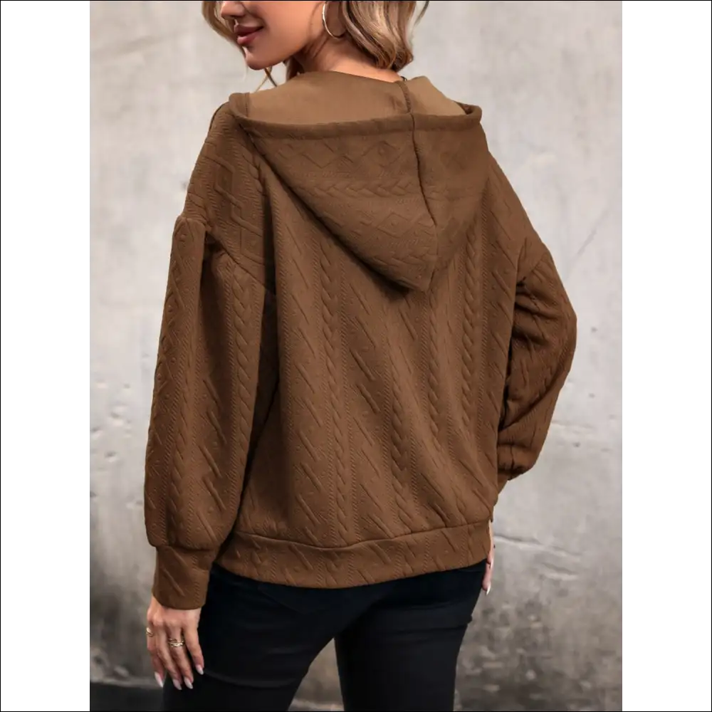Chic Drawstring Dropped Shoulder Long Sleeve Hoodie - Hoodies Sweatshirts & on Sale Worldwide Shipping