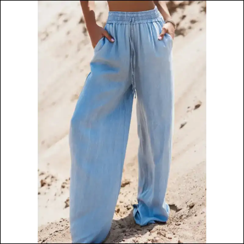 Chic Drawstring Wide Leg Jeans: Because who Needs a Tux for Comfort? 😜 - Medium / s - Jeans on Sale Worldwide Shipping