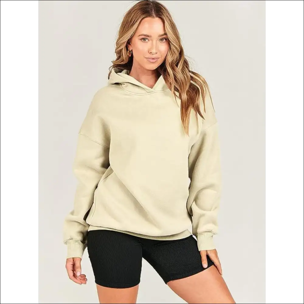 Chic Dropped Shoulder Long Sleeve Hoodie - Mustard / s - Hoodies Sweatshirts & on Sale Worldwide Shipping