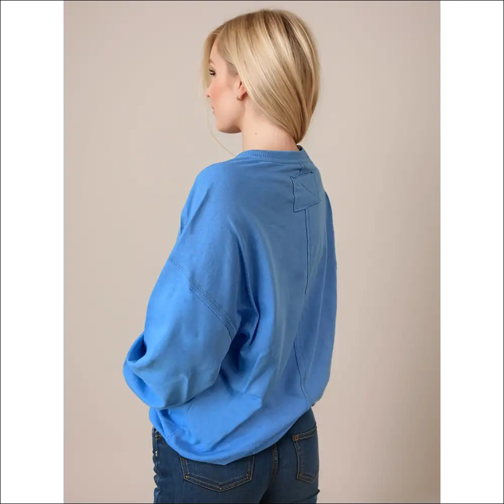 Chic Exposed Seam Round Neck Sweatshirt - Sweatshirts & Hoodies on Sale Worldwide Shipping