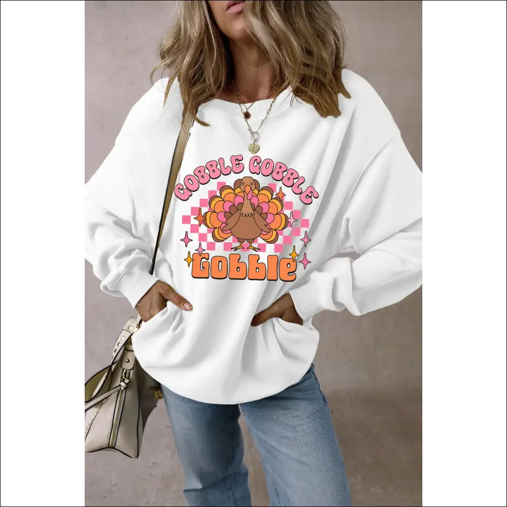 Chic Graphic Dropped Shoulder Long Sleeve Sweatshirt - Sweatshirts & Hoodies on Sale Worldwide Shipping