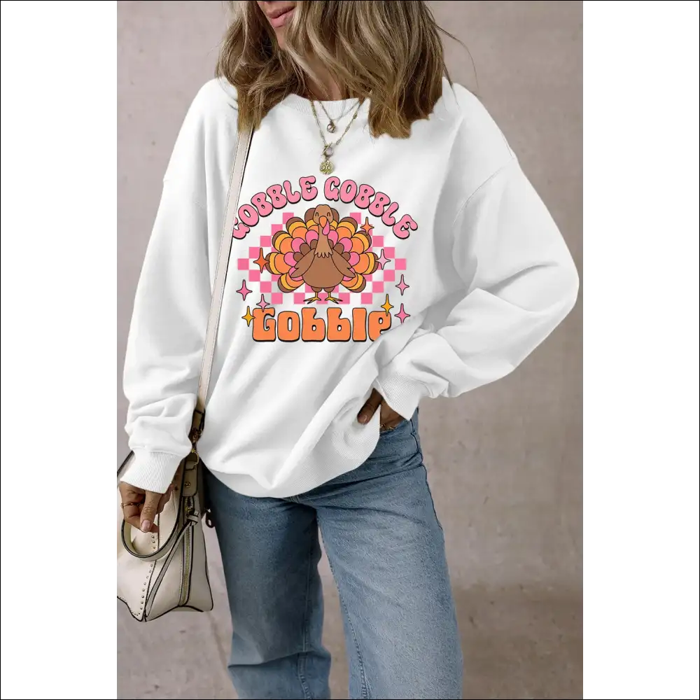 Chic Graphic Dropped Shoulder Long Sleeve Sweatshirt - Sweatshirts & Hoodies on Sale Worldwide Shipping