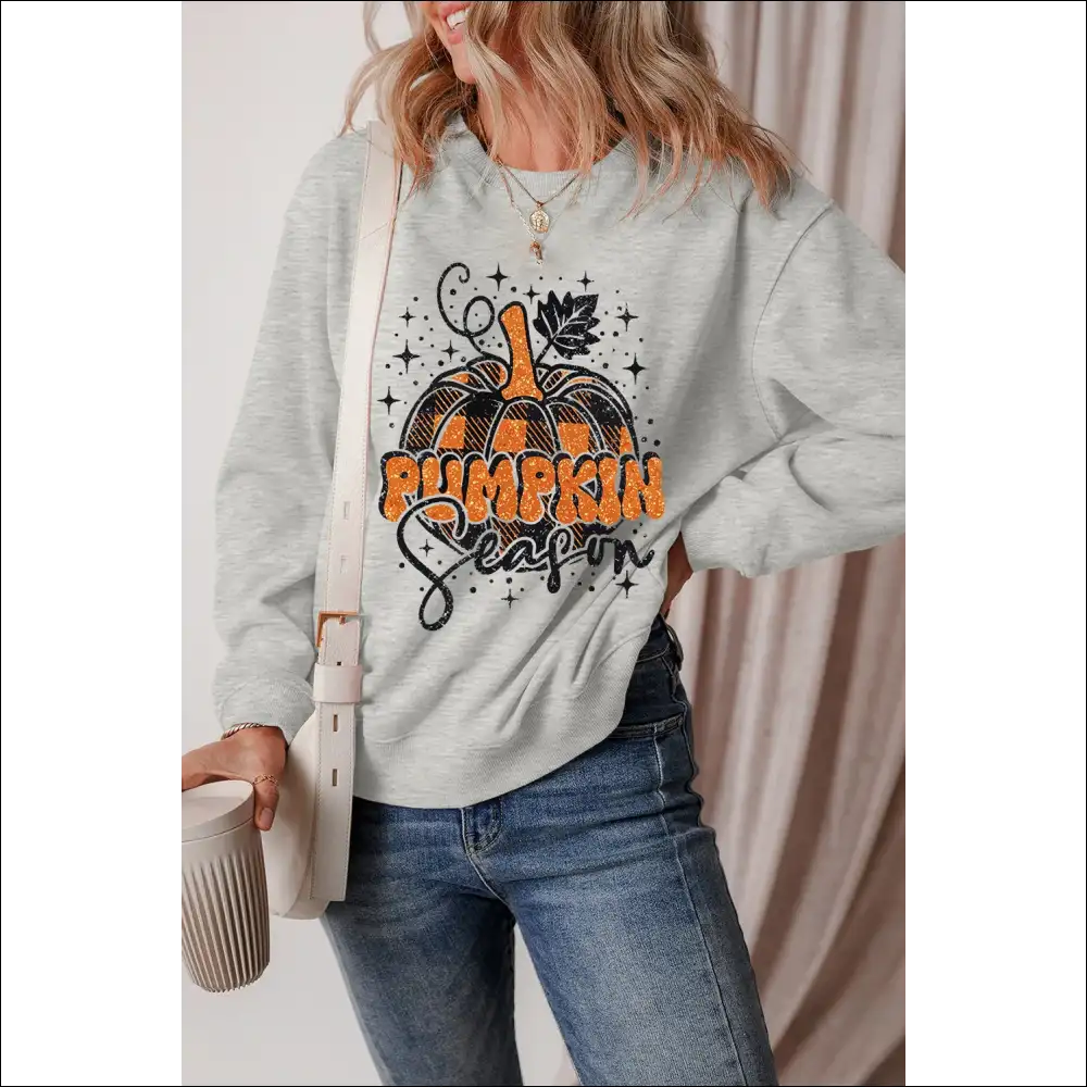 Chic Graphic Round Neck Long Sleeve Sweatshirt - Sweatshirts & Hoodies on Sale Worldwide Shipping