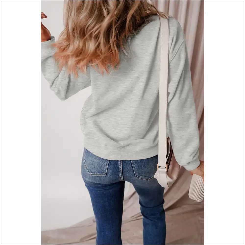 Chic Graphic Round Neck Long Sleeve Sweatshirt - Sweatshirts & Hoodies on Sale Worldwide Shipping