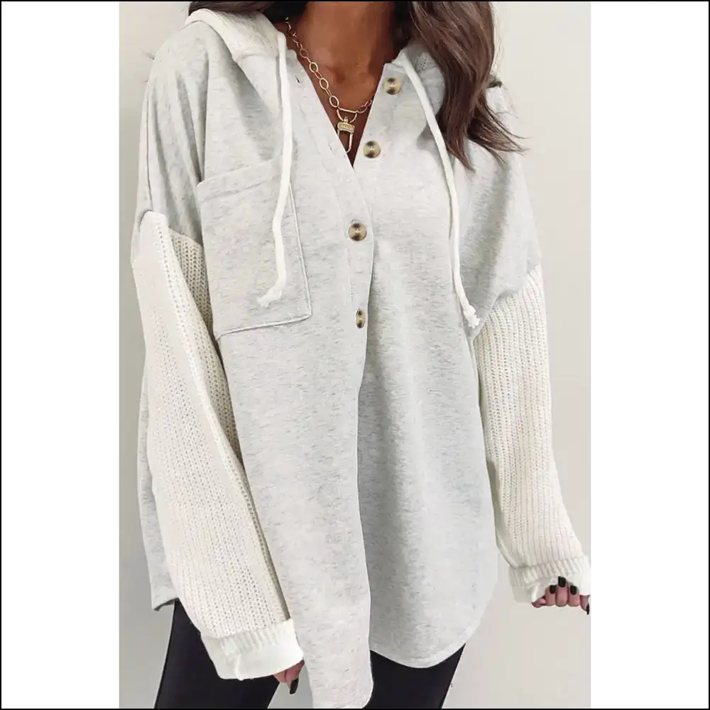 Chic Gray Hooded Jacket: Basically a Wearable Hug π - Xs - Sweatshirts & Hoodies on Sale Worldwide Shipping