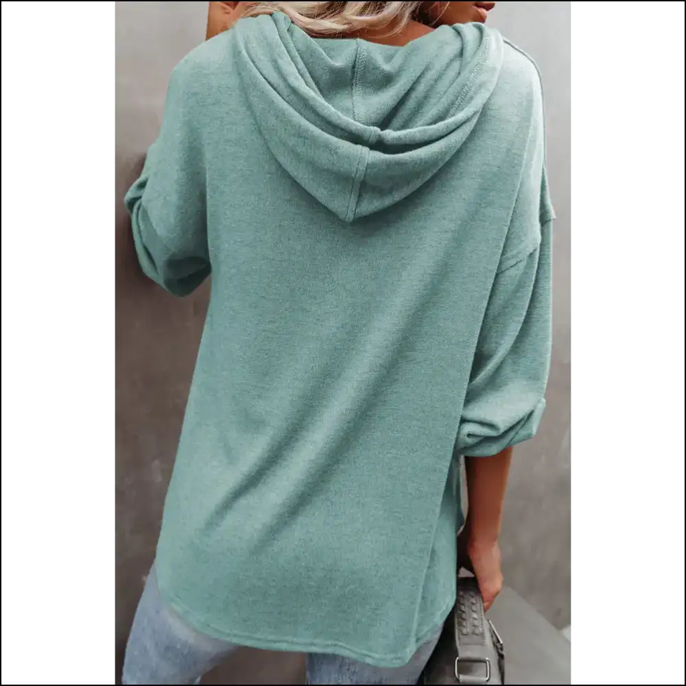Chic Green Button Hoodie: so Comfy Youll Say Needful Things! 💚 - Sweatshirts & Hoodies on Sale Worldwide Shipping