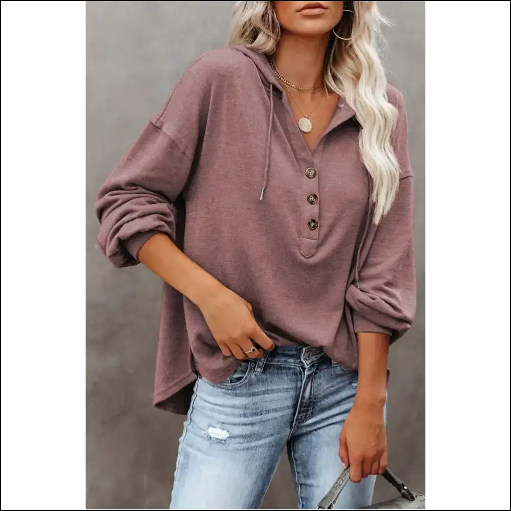 Chic Green Button Hoodie: so Comfy Youll Say Needful Things! 💚 - Red / s - Sweatshirts & Hoodies on Sale Worldwide Shipping