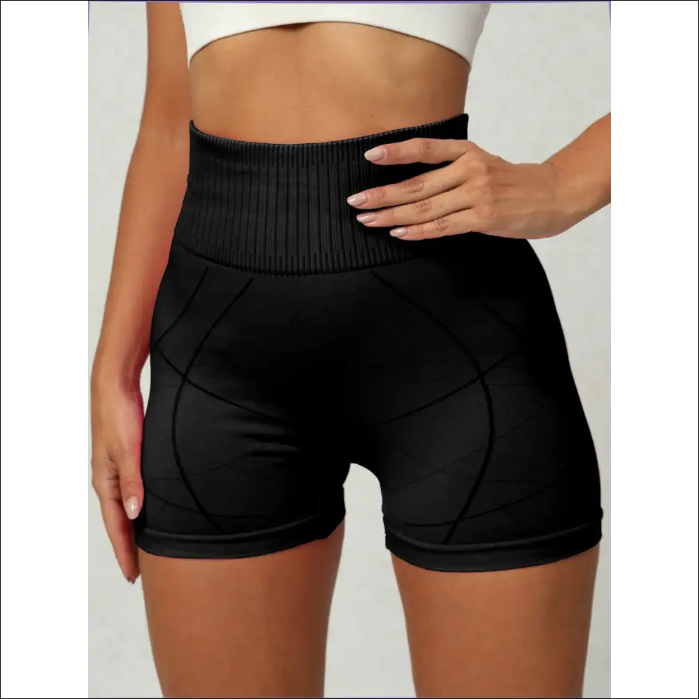 Chic High Waist Active Shorts for Women - Black / s - on Sale Worldwide Shipping
