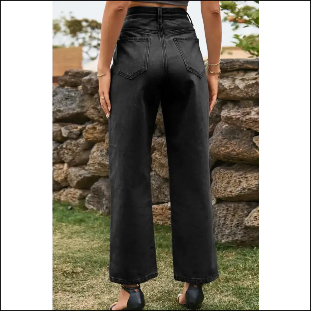 Chic High Waist Ankle Slit Jeans: where Fashion Meets your Dark Side! ππ - Jeans on Sale Worldwide Shipping