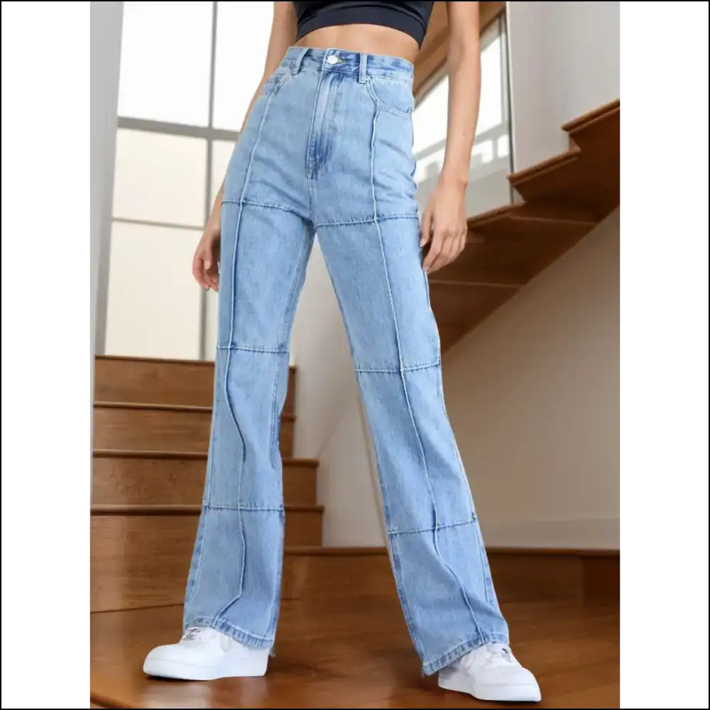 Chic High Waist Straight Jeans: Because who Needs a Diet? ππ - Light / s - Jeans on Sale Worldwide Shipping