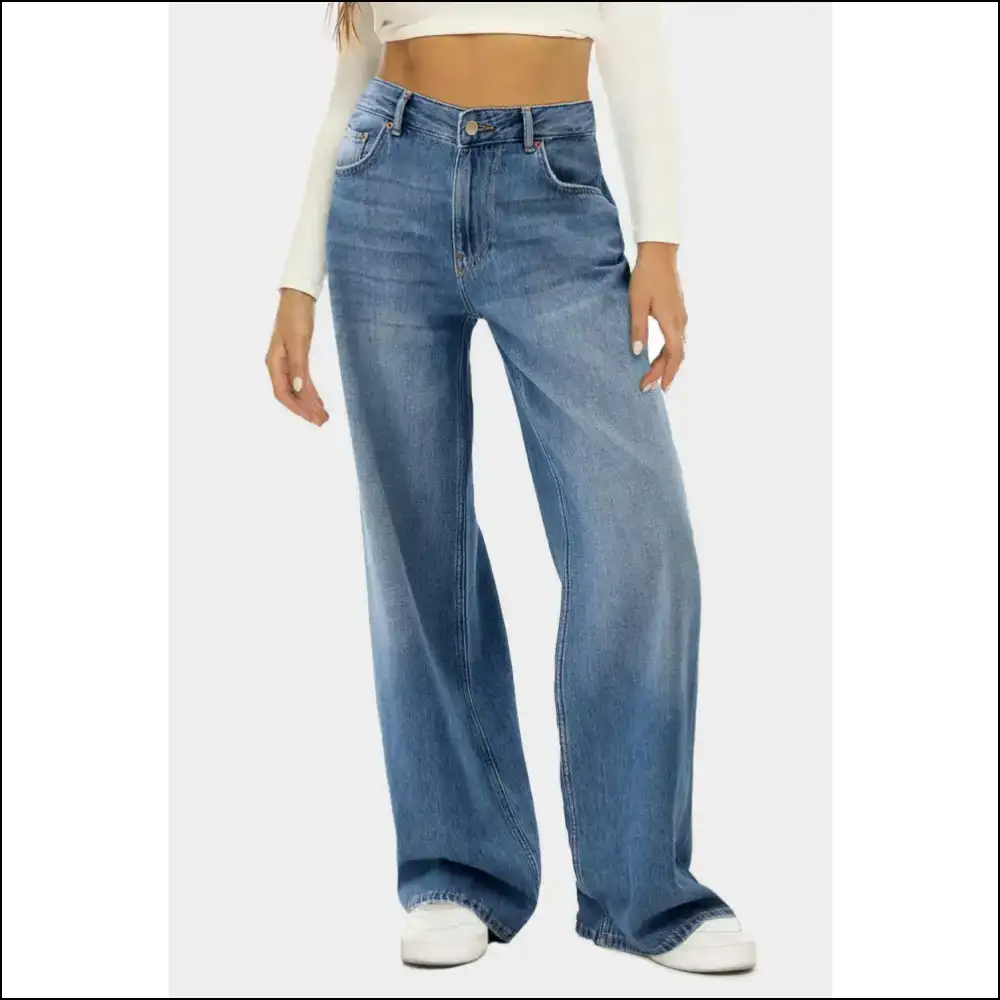 Chic High Waist Wide Leg Jeans: Strut your Stuff Comfortably Fabulous! π - Medium / s - Jeans on Sale Worldwide Shipping