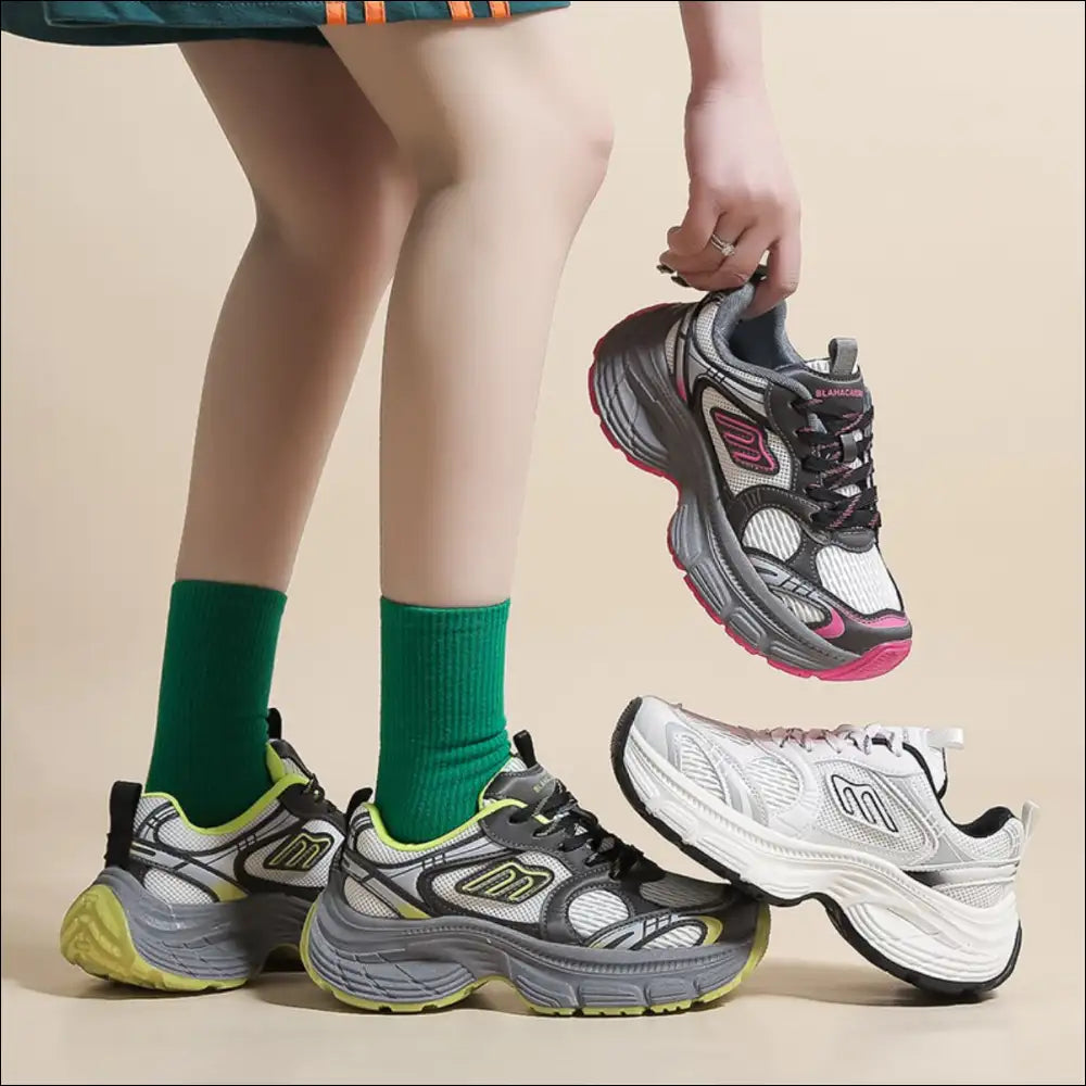 Chic Letter Lace-up Round Toe Athletic Shoes - on Sale Worldwide Shipping