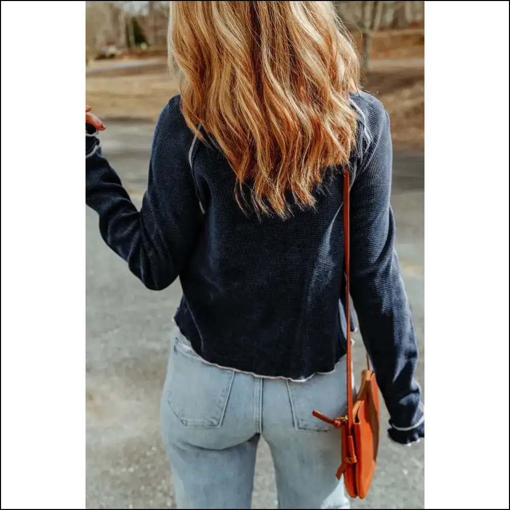 Chic Long Sleeve Raglan Top - Blouses on Sale Worldwide Shipping