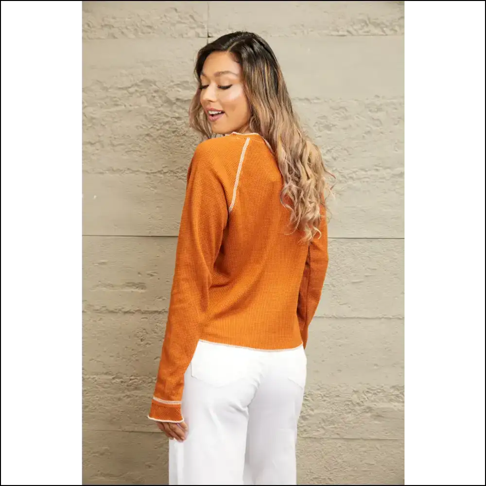 Chic Long Sleeve Raglan Top - Blouses on Sale Worldwide Shipping