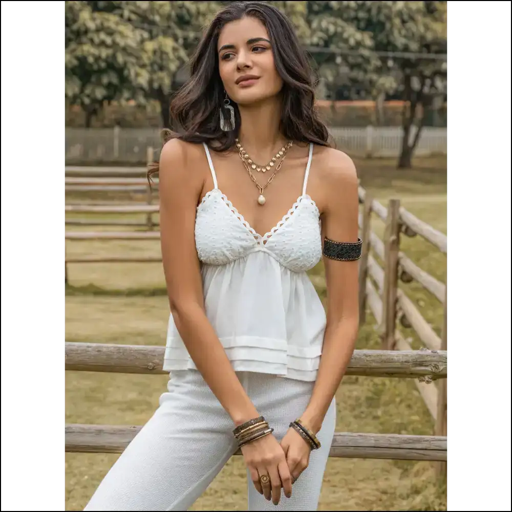Chic Peplum V-neck Cami - Tank Tops on Sale Worldwide Shipping