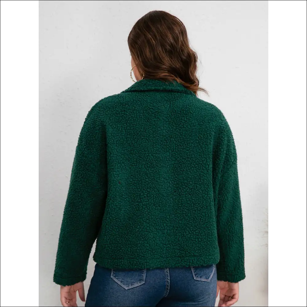 Chic Plus Size Collared Button Down Jacket - Jackets Outerwear on Sale Worldwide Shipping