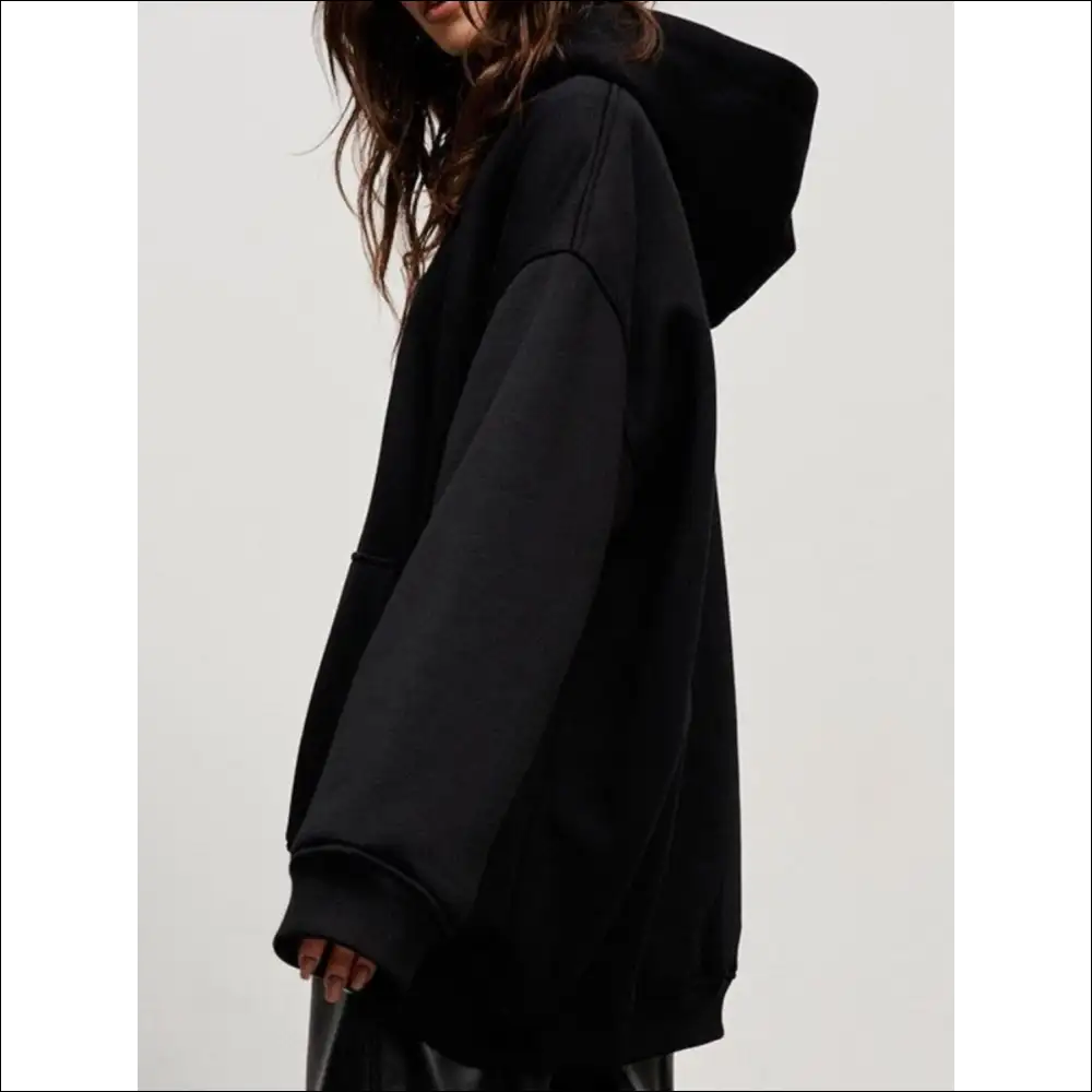 Chic Pocketed Dropped Shoulder Long Sleeve Hoodie - Hoodies Sweatshirts & on Sale Worldwide Shipping