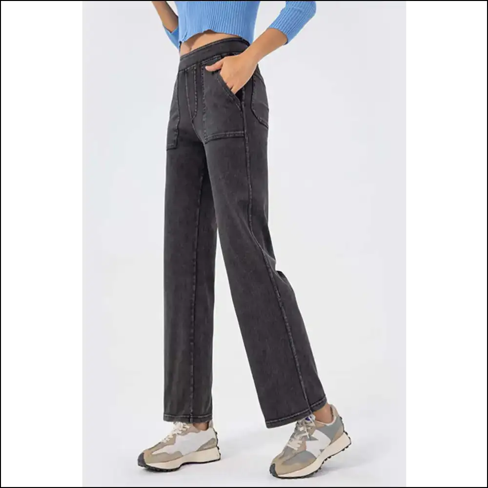 Chic Pocketed Long Jeans: where Comfort Meets Curvaceous Chaos! ππ₯ - Gray / m - Jeans on Sale Worldwide Shipping