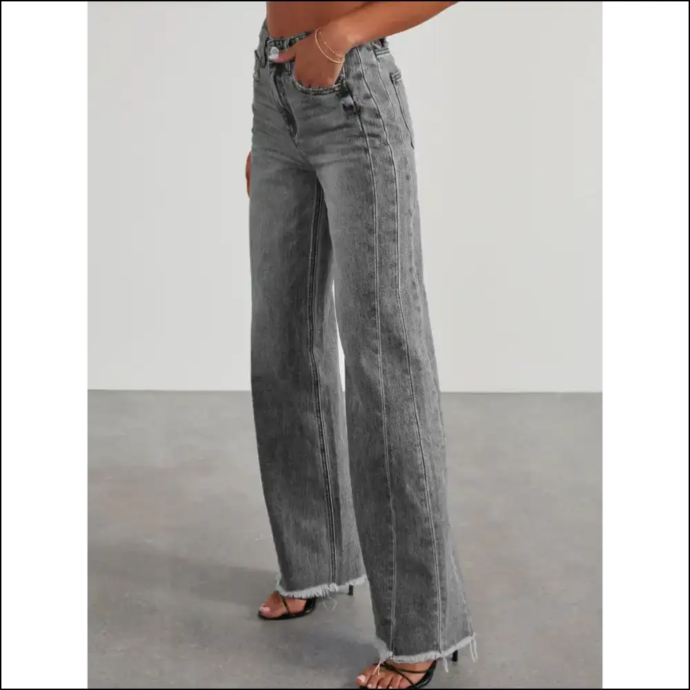 Chic Raw Hem Jeans: Because Even Lemons Deserve a Stylish Companion ππ - Jeans on Sale Worldwide Shipping