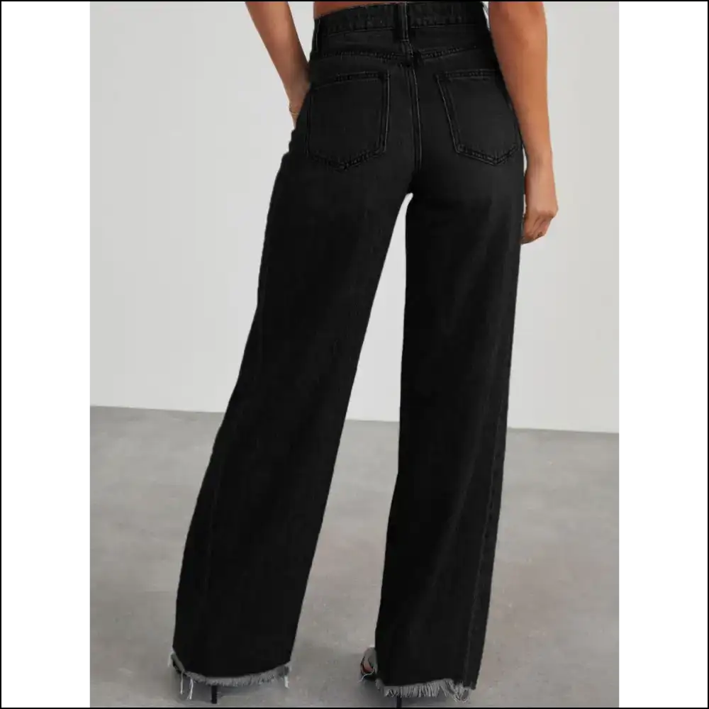 Chic Raw Hem Jeans: Because Even Lemons Deserve a Stylish Companion ππ - Jeans on Sale Worldwide Shipping