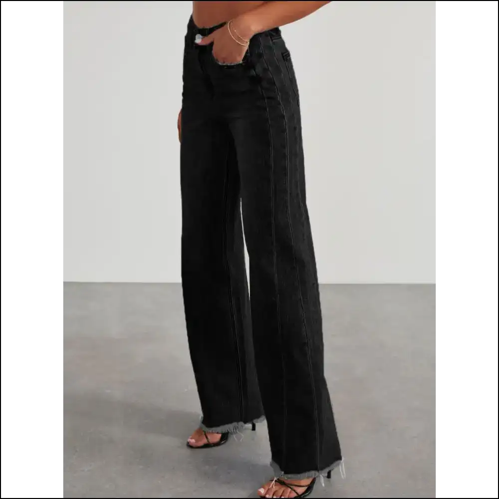 Chic Raw Hem Jeans: Because Even Lemons Deserve a Stylish Companion ππ - Jeans on Sale Worldwide Shipping