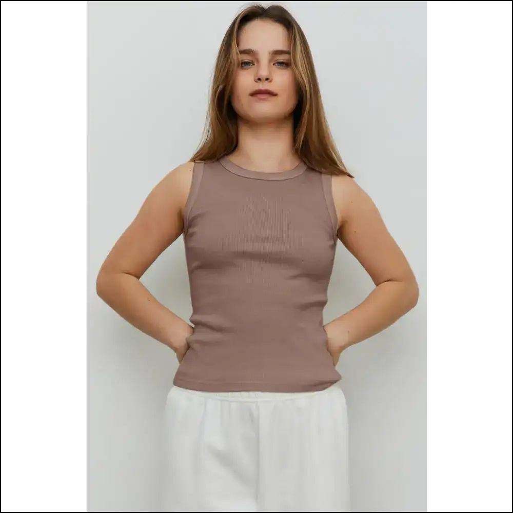 Chic Ribbed Cropped Tank for Trendy Women - Tops on Sale Worldwide Shipping
